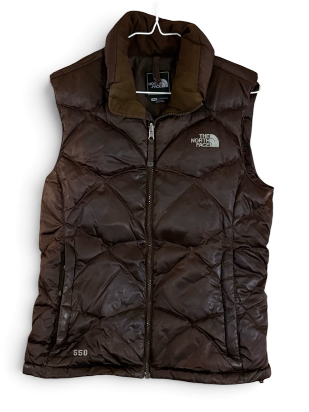 The North Face 550 Dark Brown Insulated Puffer Quilted Vest